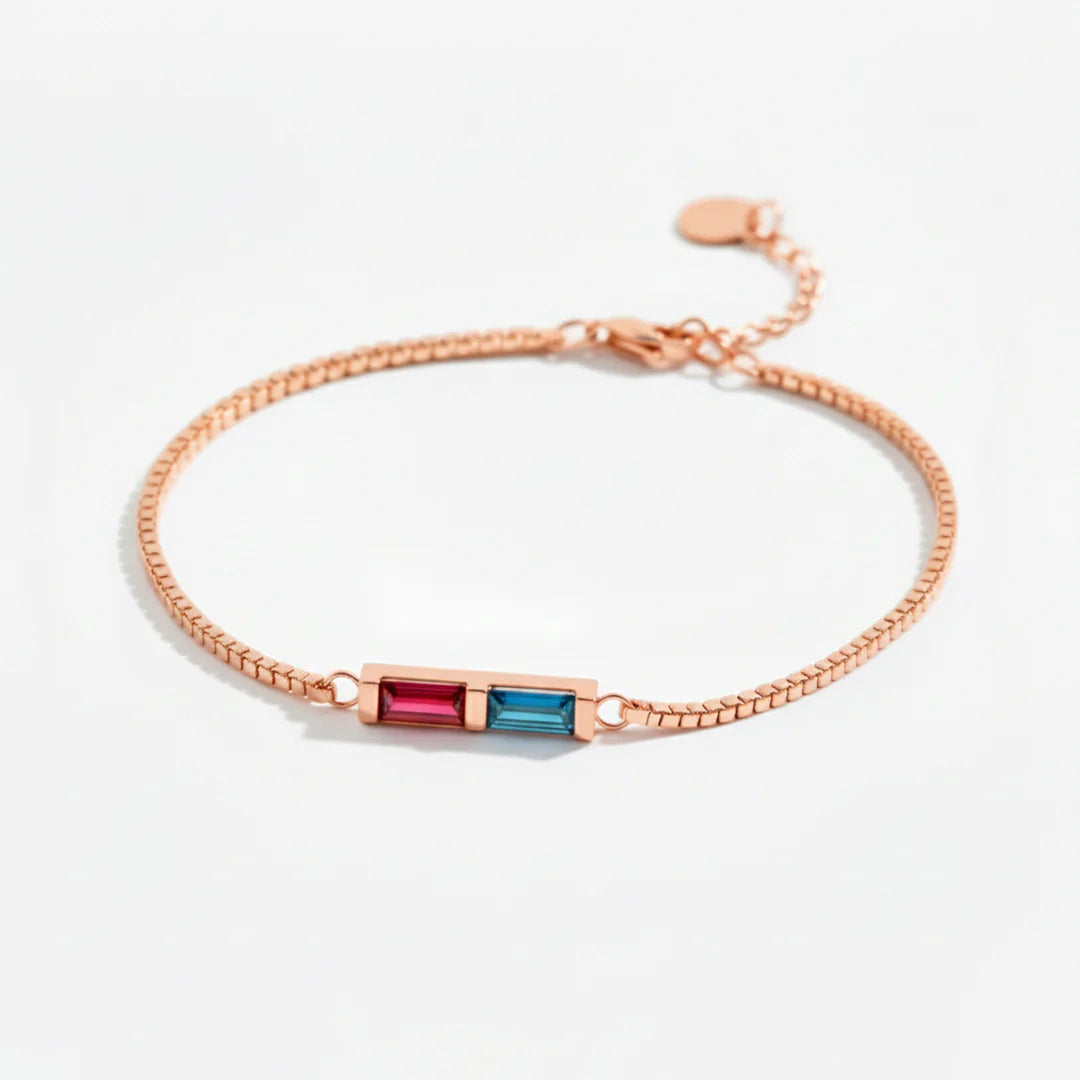 EYS Dainty Baguette Birthstone Bracelet
