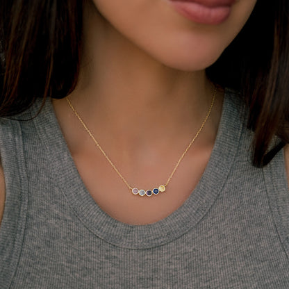 EYS Dainty Family Birthstones Necklace