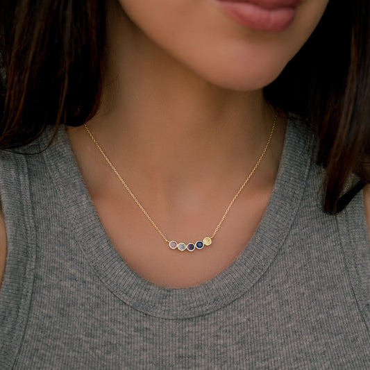 EYS Dainty Family Birthstones Necklace