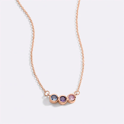 EYS Dainty Family Birthstones Necklace