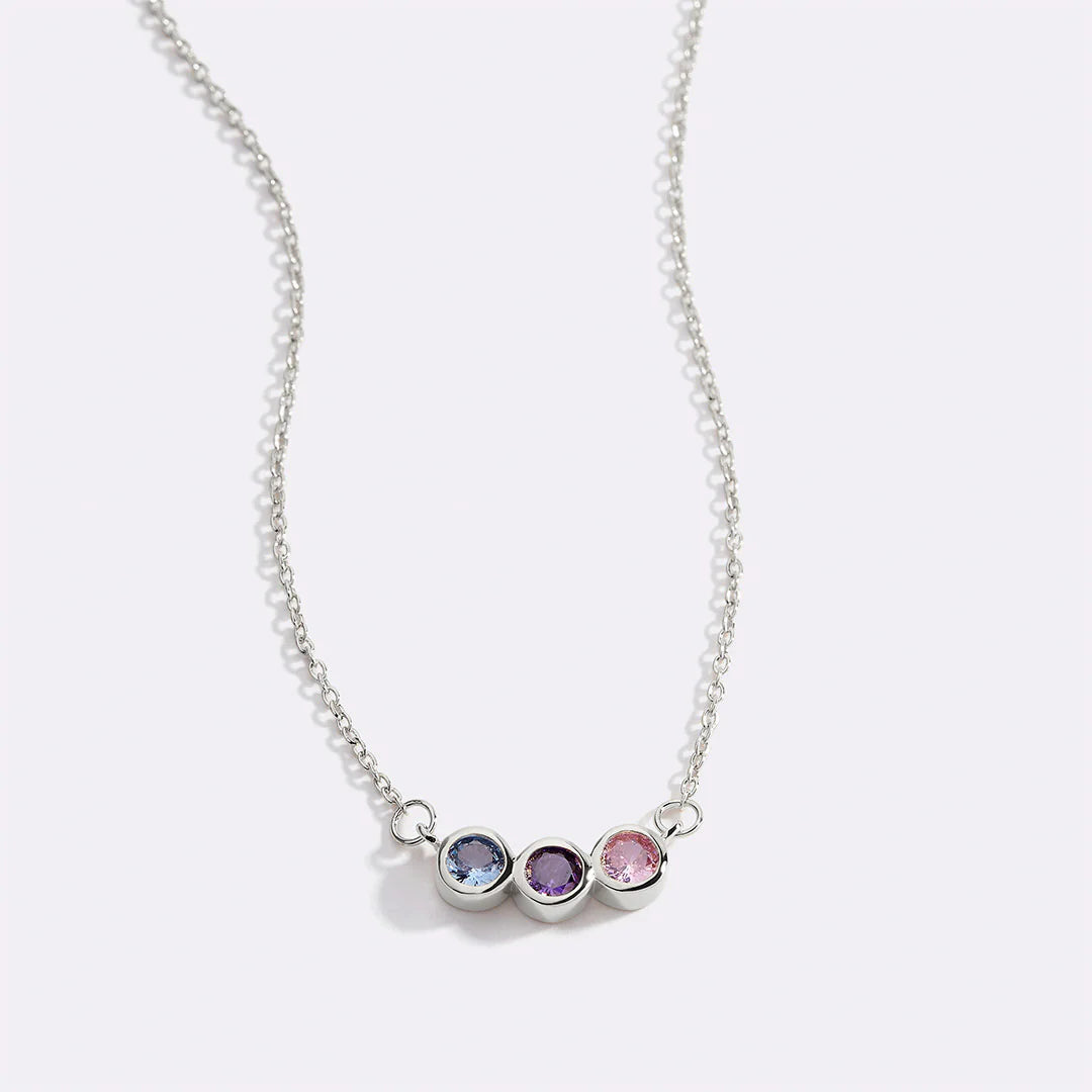 EYS Dainty Family Birthstones Necklace