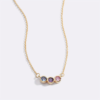 EYS Dainty Family Birthstones Necklace