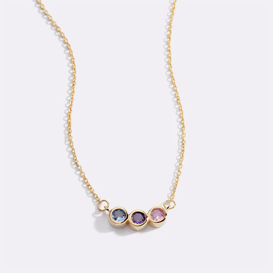 EYS Dainty Family Birthstones Necklace