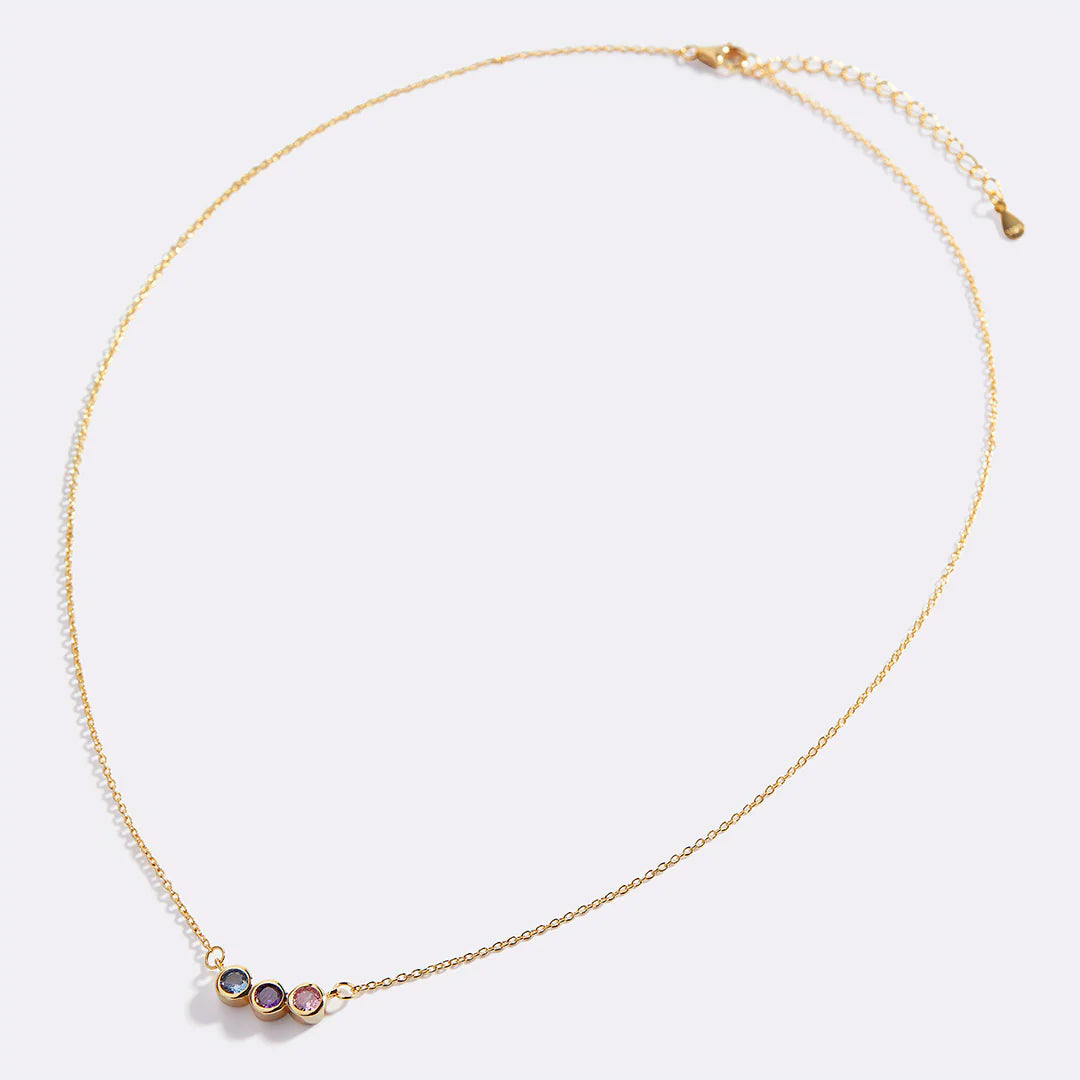 EYS Dainty Family Birthstones Necklace