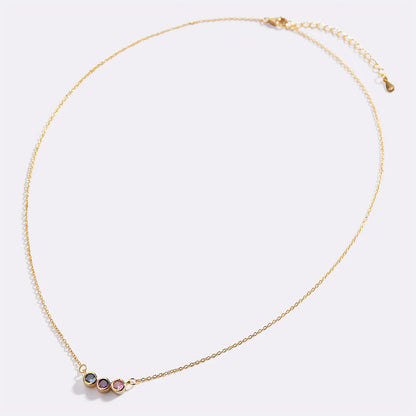 EYS Dainty Family Birthstones Necklace