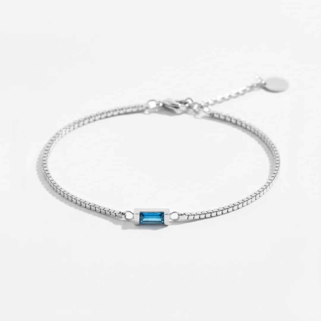 EYS Dainty Baguette Birthstone Bracelet