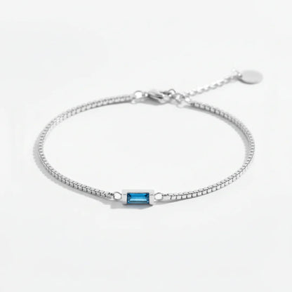 EYS Dainty Baguette Birthstone Bracelet