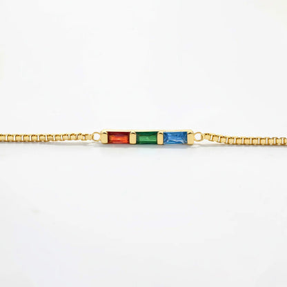 EYS Dainty Baguette Birthstone Bracelet